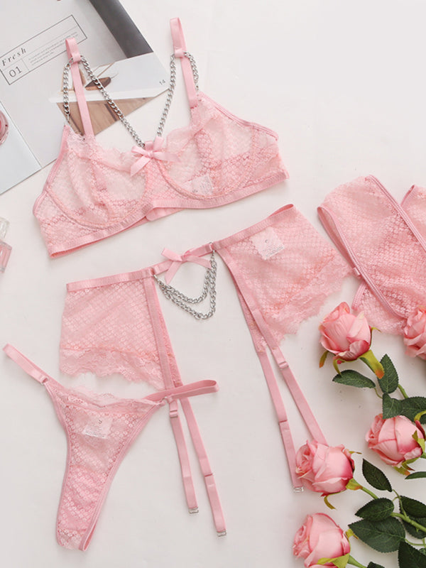 Women’s Sexy Lace Mesh Perspective Sexy Lingerie Set