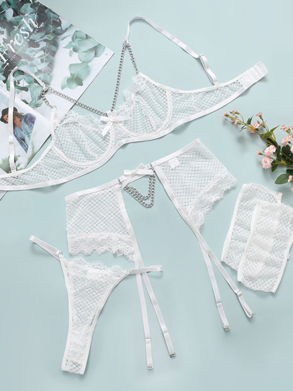 Women’s Sexy Lace Mesh Perspective Sexy Lingerie Set