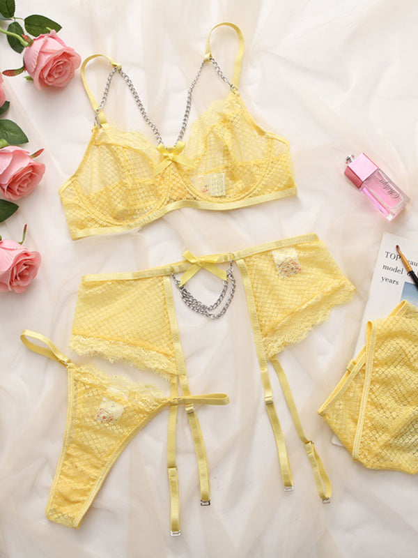 Women’s Sexy Lace Mesh Perspective Sexy Lingerie Set