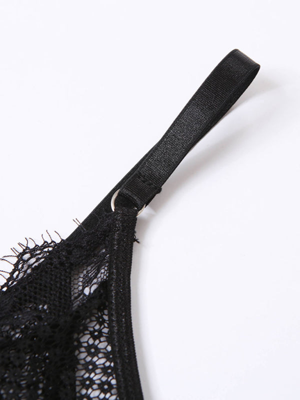 Women’s Sexy Lace Mesh Perspective Sexy Lingerie Set