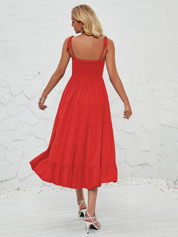 Women’s sleeveless hottie long suspender dress