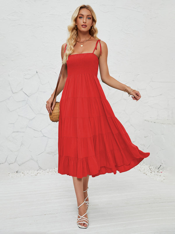 Women’s sleeveless hottie long suspender dress