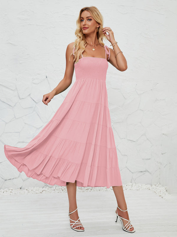 Women’s sleeveless hottie long suspender dress - Pink / S