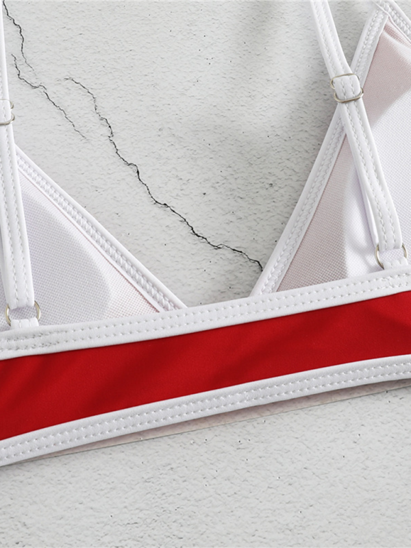 Women’s Solid Color Bikini Sexy Sports Contrast Color Bikini