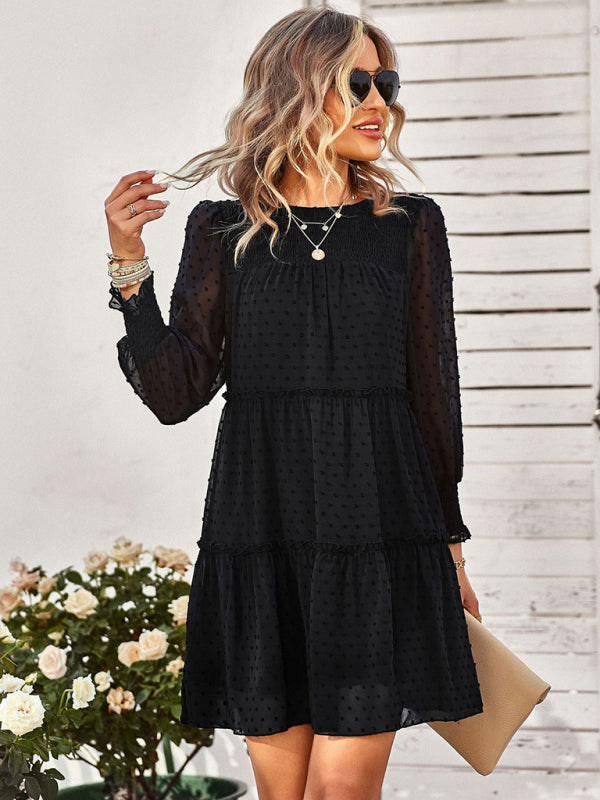 Women’s Solid Color Elegant Jacquard Dress