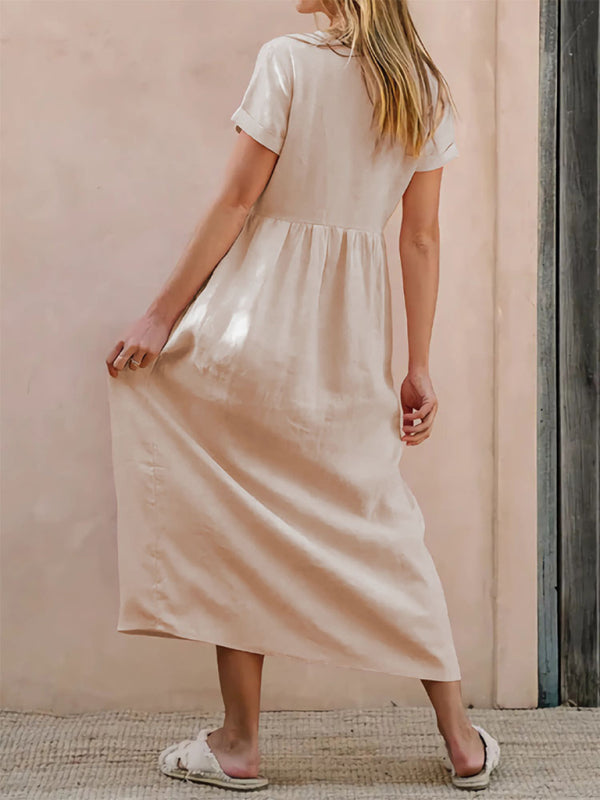 Women’s Solid Color Elegant Loose Dress