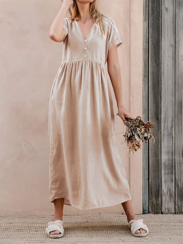 Women’s Solid Color Elegant Loose Dress