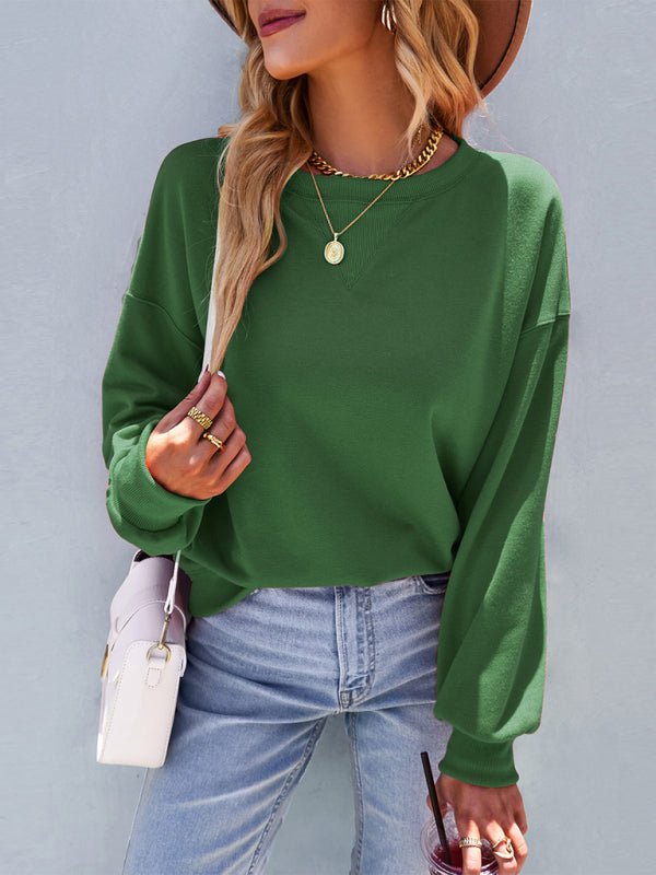 Women's solid color high elastic loose top - Closther