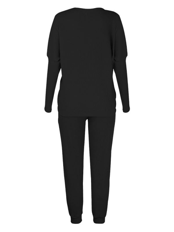 Women’s Solid Color Long Sleeve Loose Casual Suit