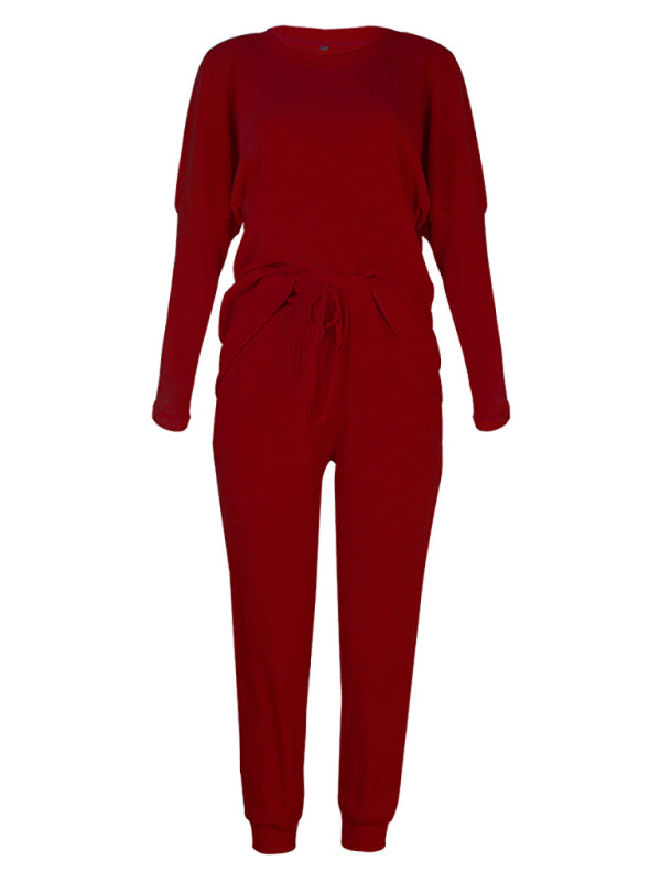 Women’s Solid Color Long Sleeve Loose Casual Suit