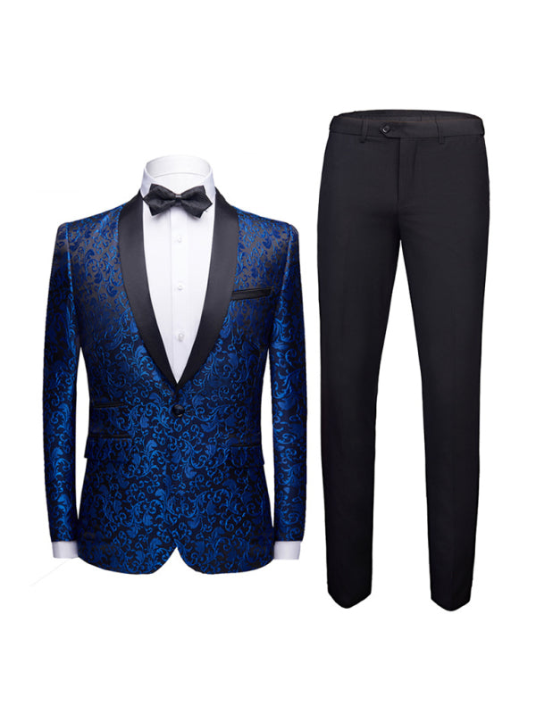 Women’s Solid Lapel Collar Blazer with Welt Pocket - Blue / M