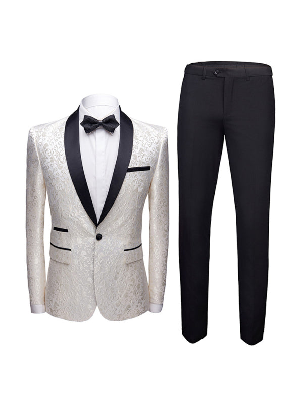 Women’s Solid Lapel Collar Blazer with Welt Pocket - Raw white off white / M