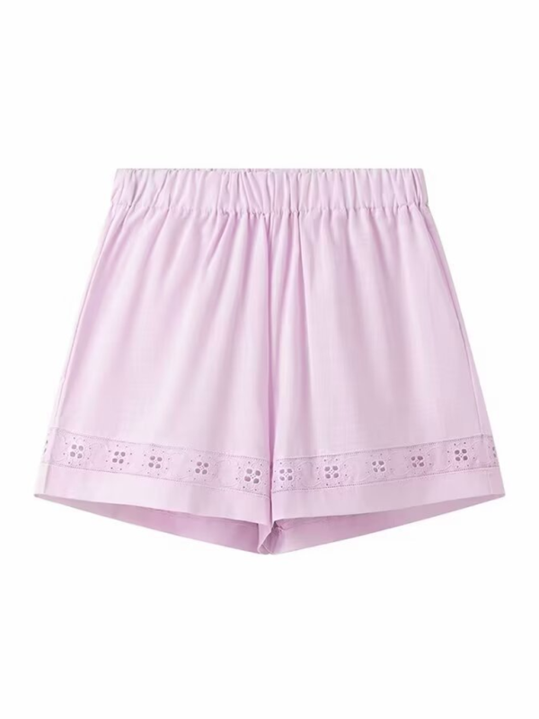 Women’s strappy hollow short-sleeved top + shorts set