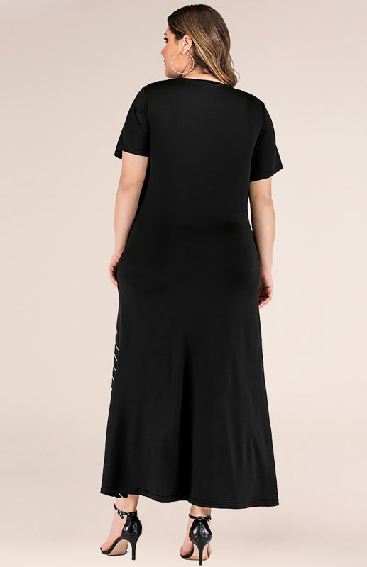 Women’s Striped Colorblock Short Sleeve Dress