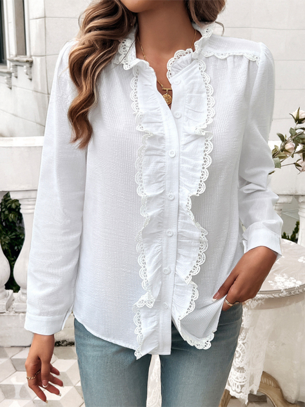 Women’s Temperament Contrast Striped Shirt