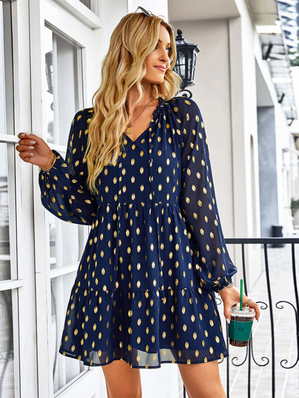 Women’s temperament elegant waist slim dress