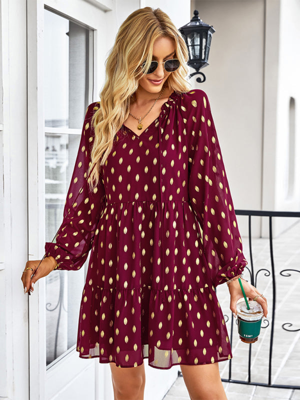 Women’s temperament elegant waist slim dress