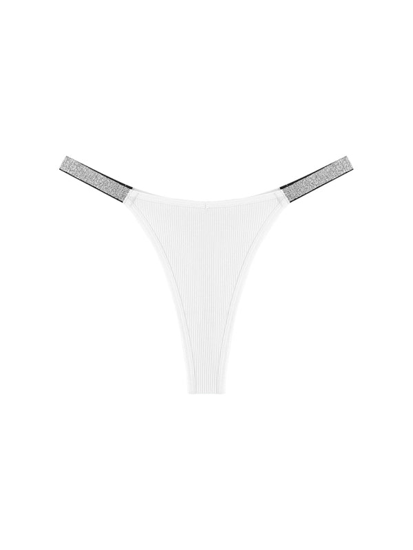 Women’s Underwear Silver Ribbon Thread Multicolor Knitted Sexy Thong