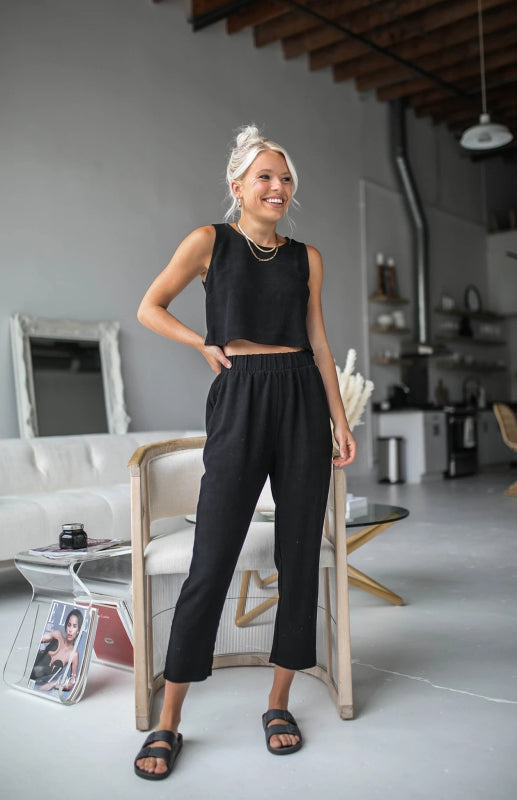 Women’s Vest Open-Waist Trousers Suit